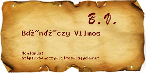 Bánóczy Vilmos névjegykártya