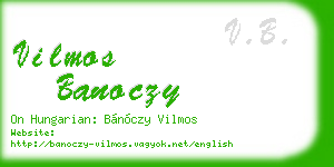 vilmos banoczy business card